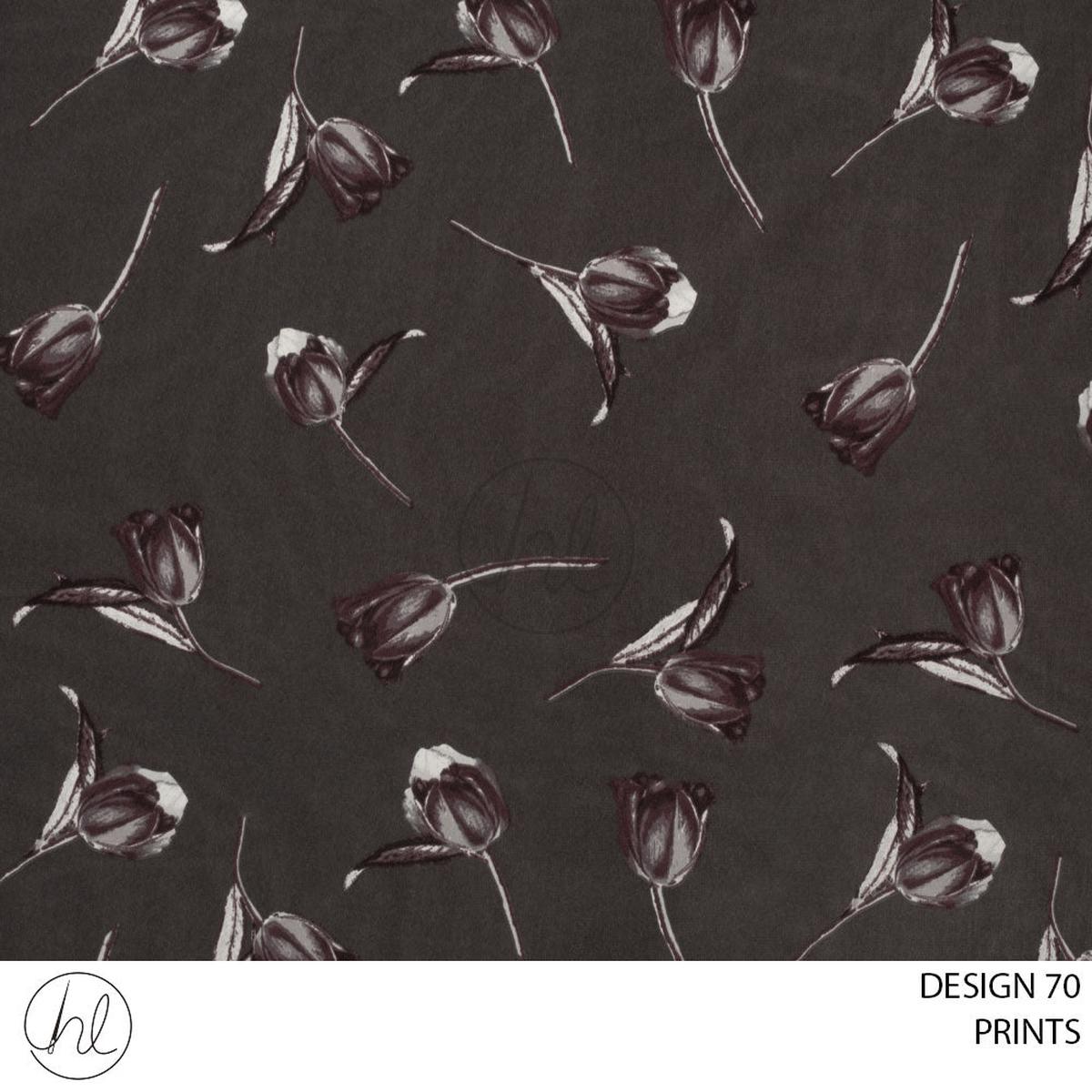 PRINTS 51 PER M GREY DESIGN 70 150CM WIDE