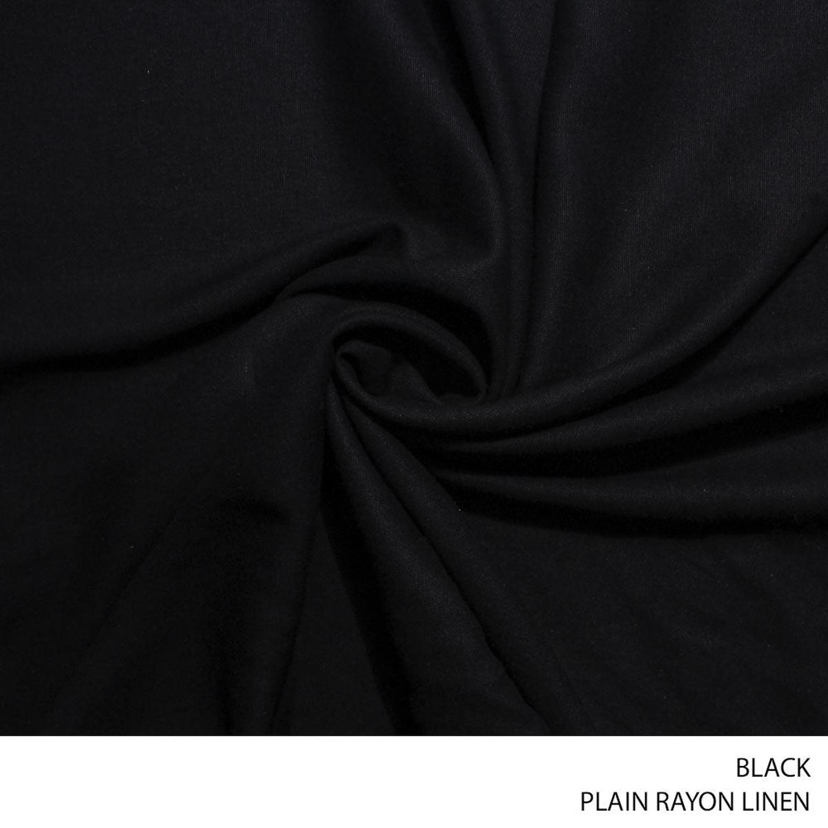 RAYON LINEN PLAIN FABRIC 150CM BLACK ROLL ROLL 001