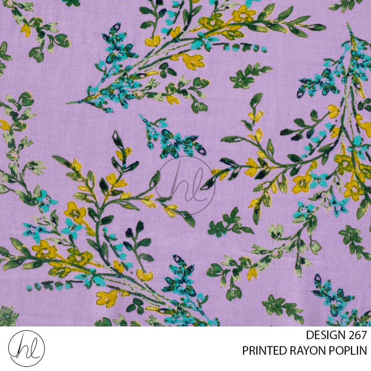 RAYON POPLIN PRINT 51 PER M LILAC DESIGN 267 150CM WIDE