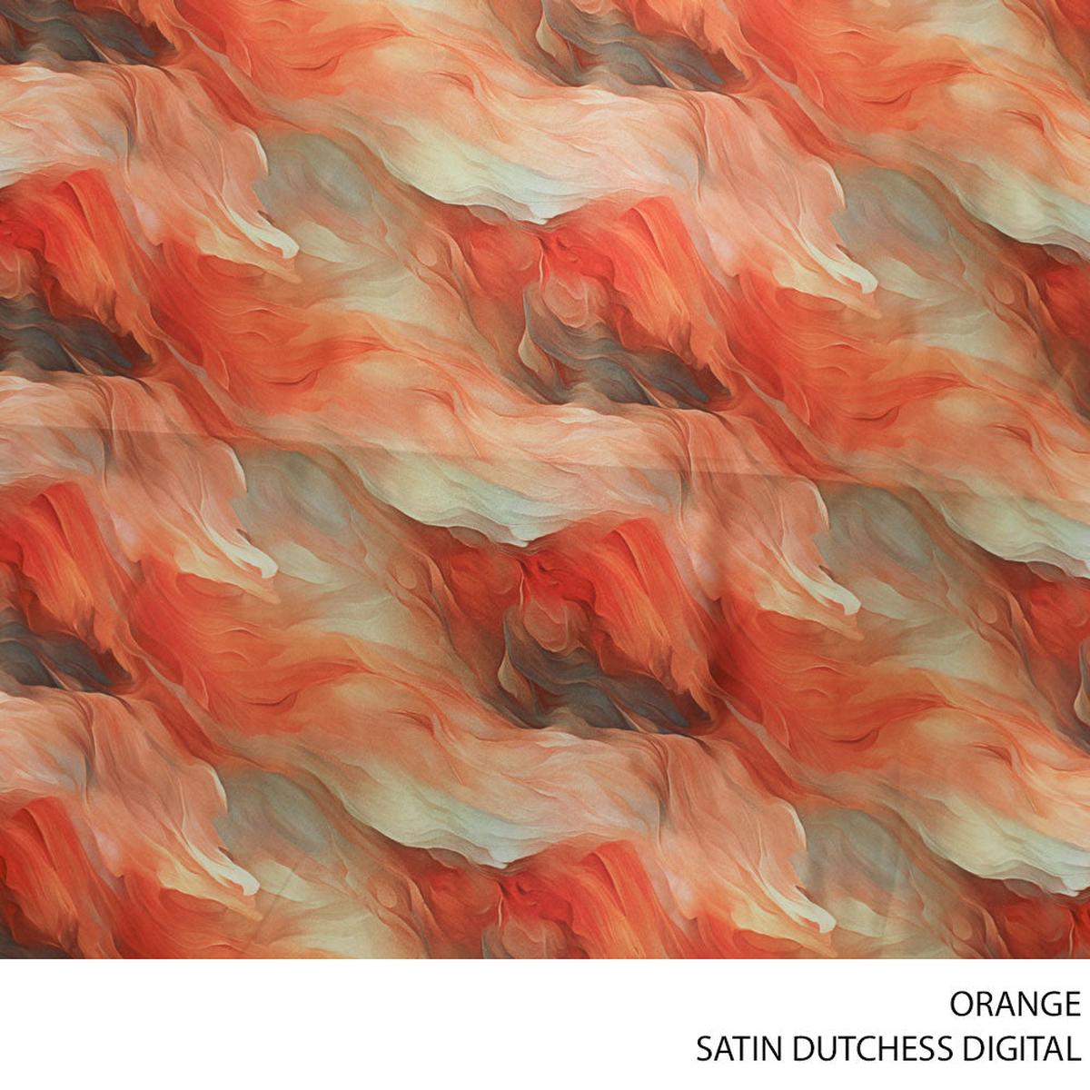 SATIN DUTCHESS DIGITAL FABRIC 150CM BURNT ORANGE
