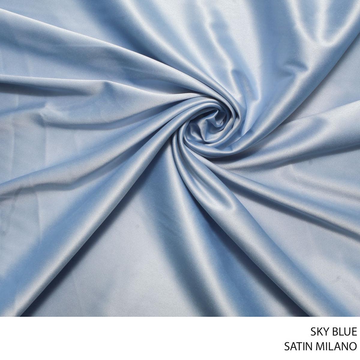 SATIN MILANO FABRIC 150CM NSKY BLUE