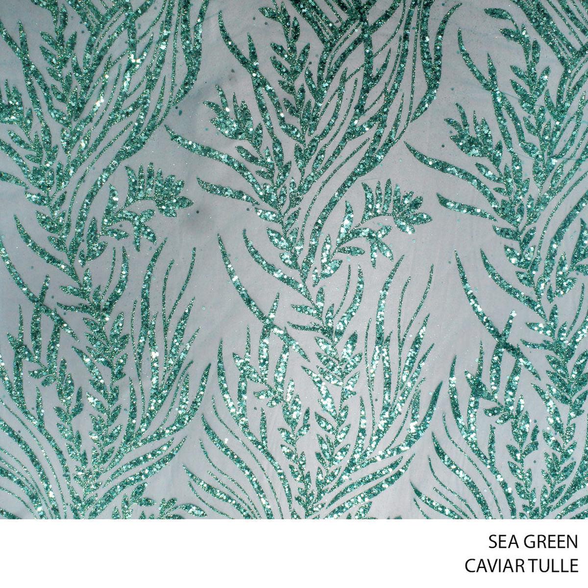TULLE CAVIAR FABRIC 150CM SEA GREEN
