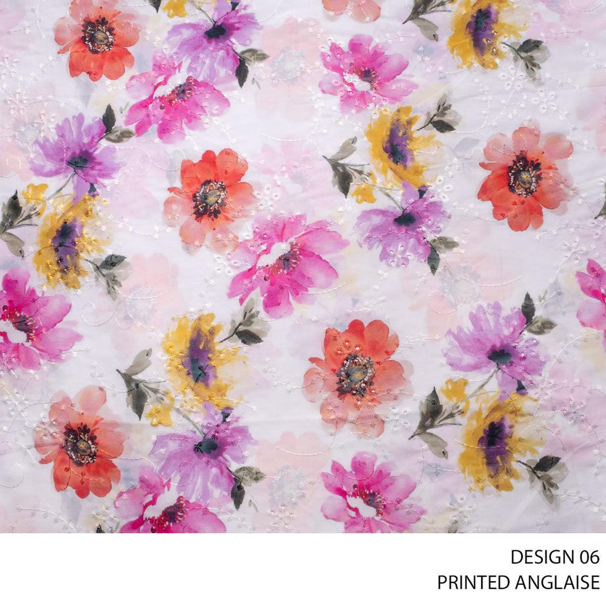 ANGLAISE PRINTED D#2 FABRIC 140CM CERISE ROLL ROLL 001