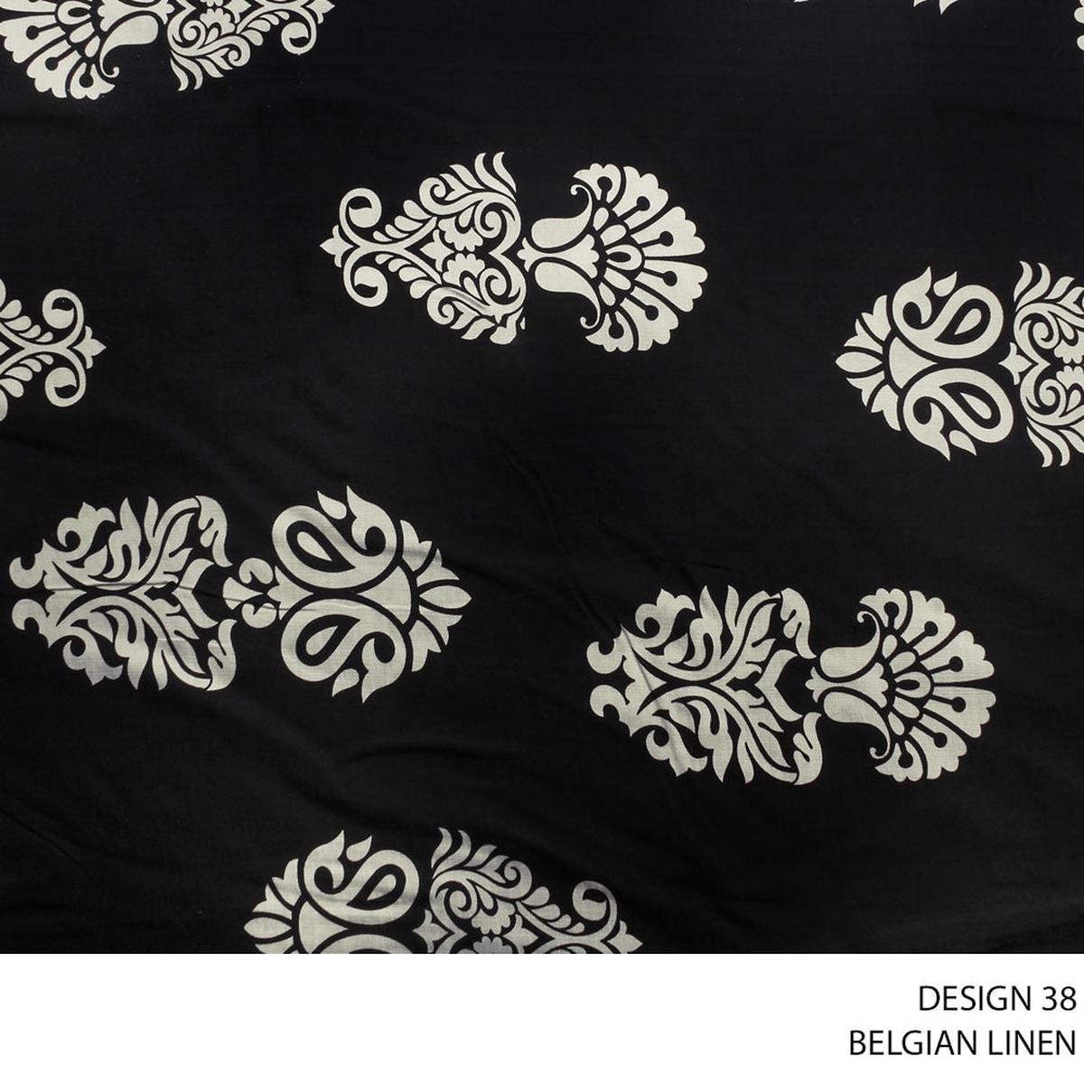 BELGIAN LINEN FABRIC D#7 140CM BLACK ROLL ROLL 001