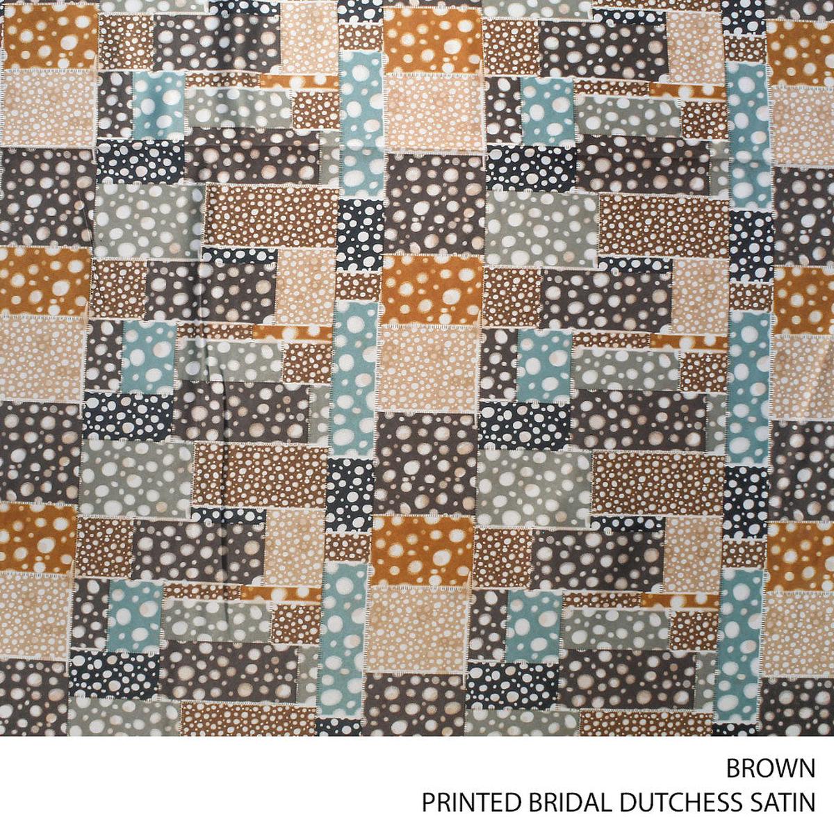 BRIDAL DUTCHESS SATIN PRT FABRIC BROWN