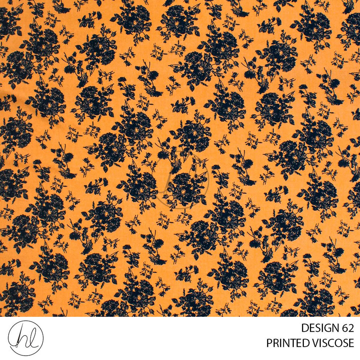 PRINTED VISCOSE 53 MUSTARD 150CM PER M