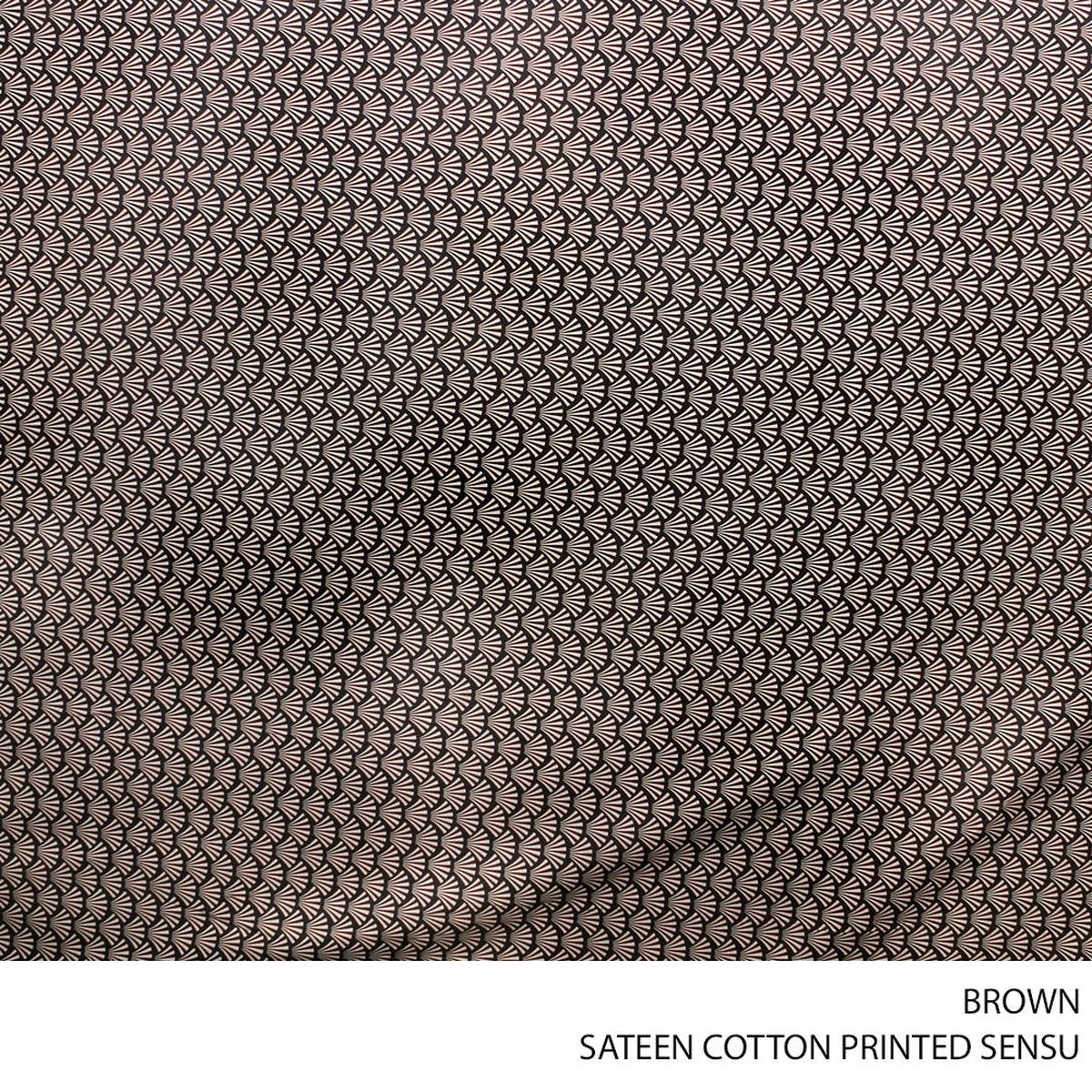 SATEEN COTTON PRT SENSU FABRIC BROWN