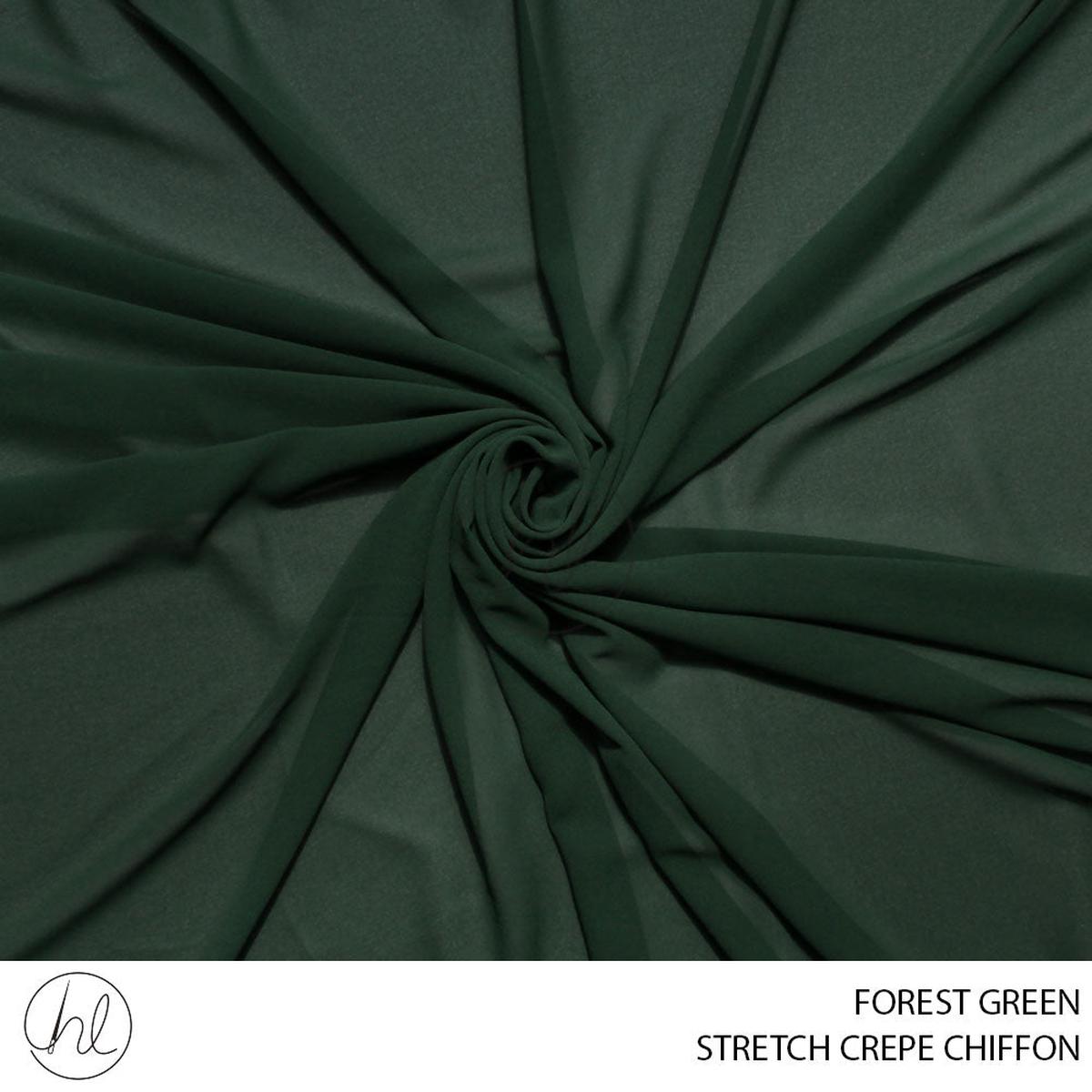 STRETCH CREPE CHIFFON 53 FOREST GREEN 150CM PER M