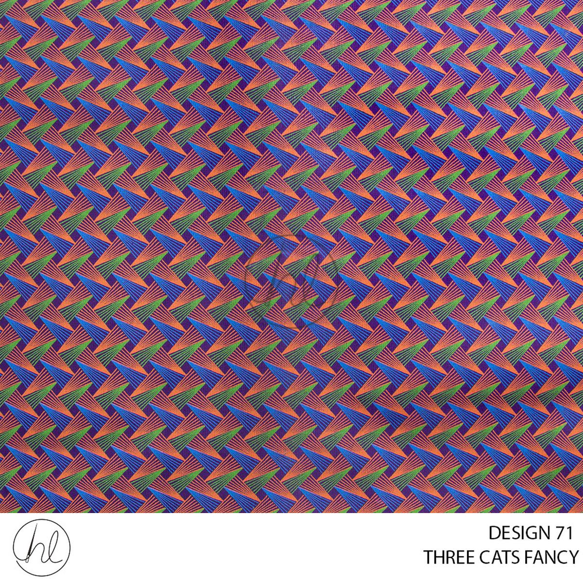 Three Cats Fancy 419 Purple Design 71 90cm Per M