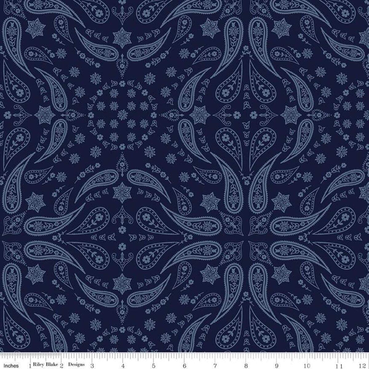 Back of the Chutes Bandana Navy Cotton Fabric