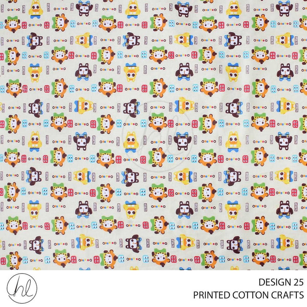 COTTON CRAFT CUTE BEARS PRINTED FABRIC CREAM ROLL ROLL 001