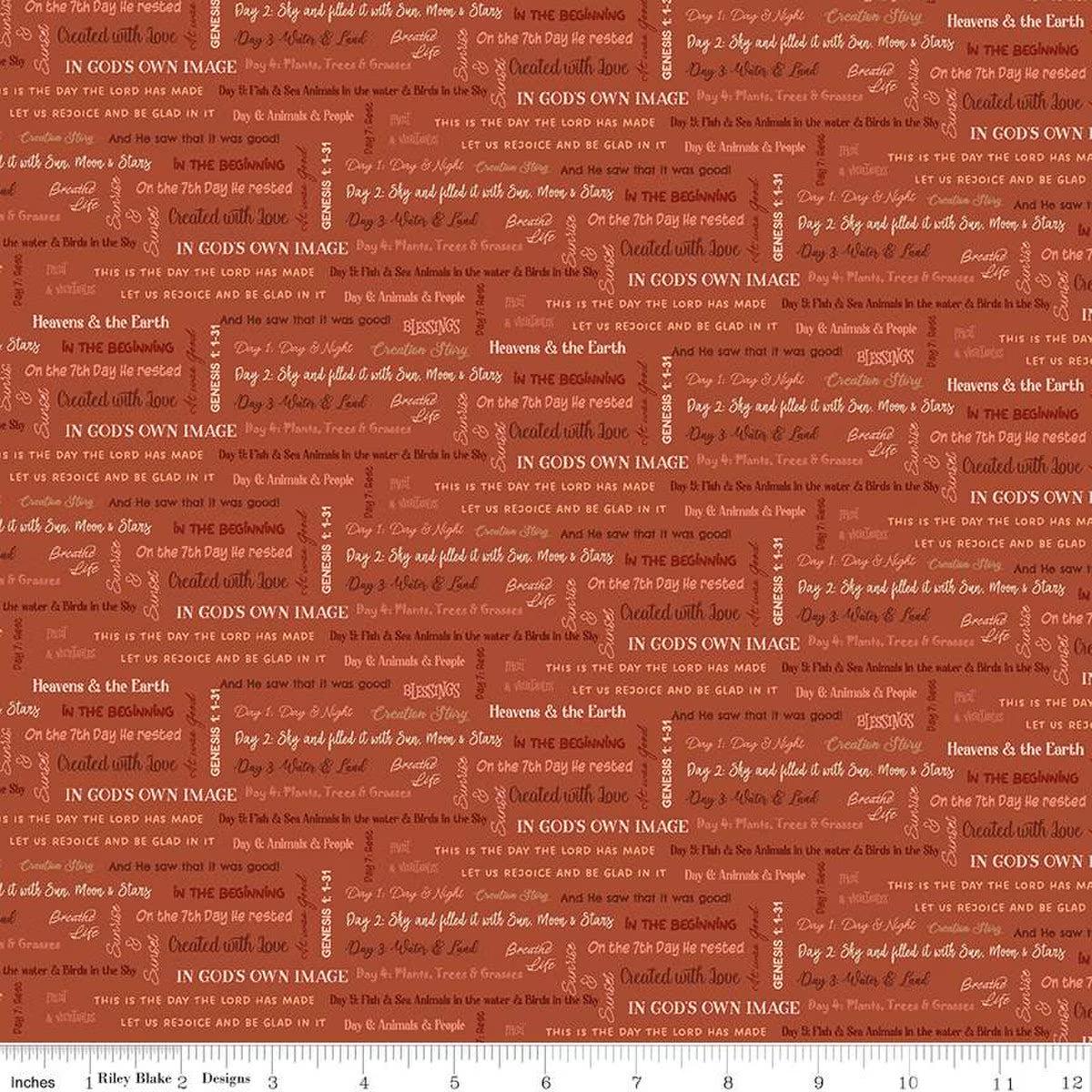 Created with Love It Is Written Clay Cotton Fabric