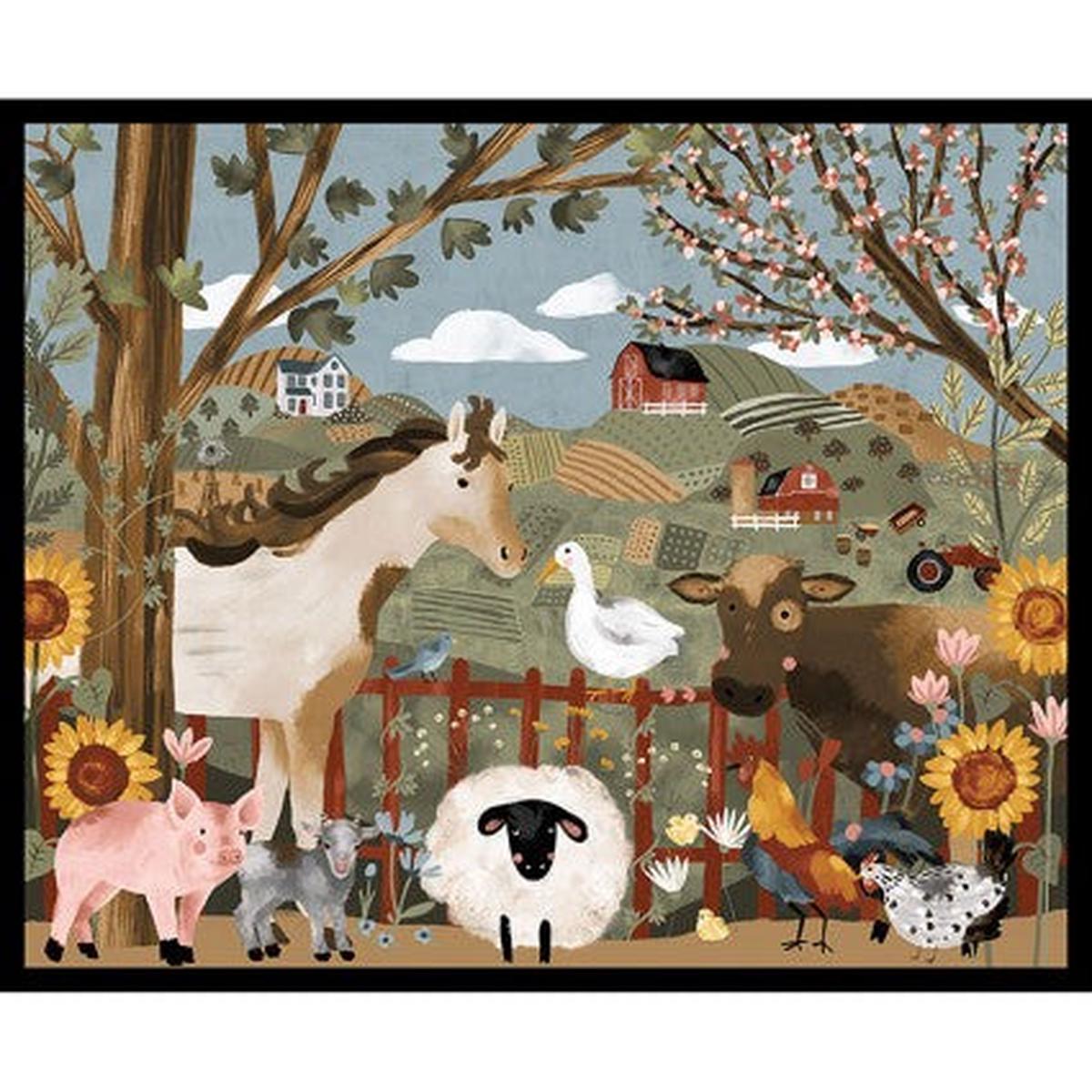 Farm Country Cotton Panel Fabric - 1 yard