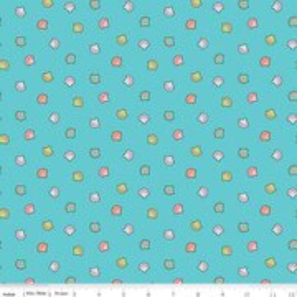 Mer-Mazing Shells Blue Cotton Fabric