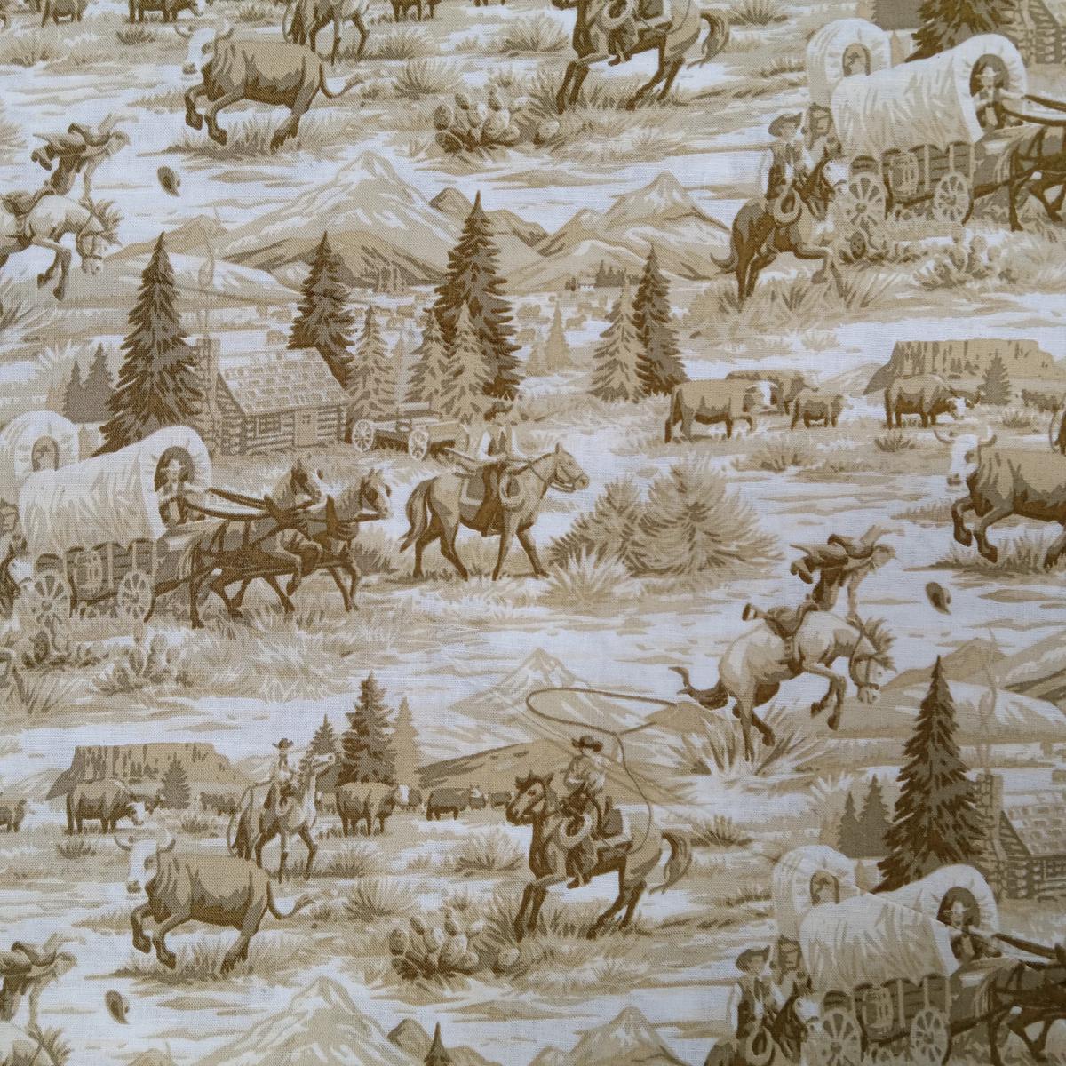 Rawhide Scenic Tiole Cotton Fabric