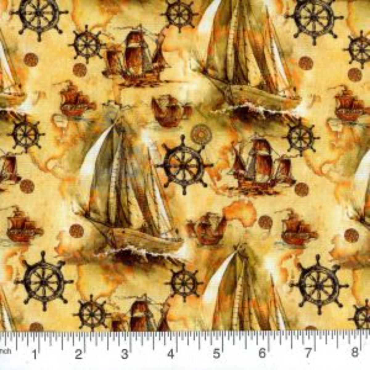 Sea Voyage Allover Cotton Fabric - 1 yard