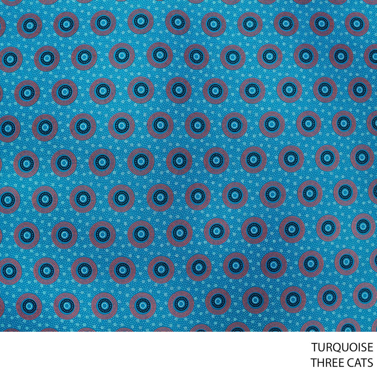 THREE CATS FANCY FABRIC TURQUISE ROLL 008