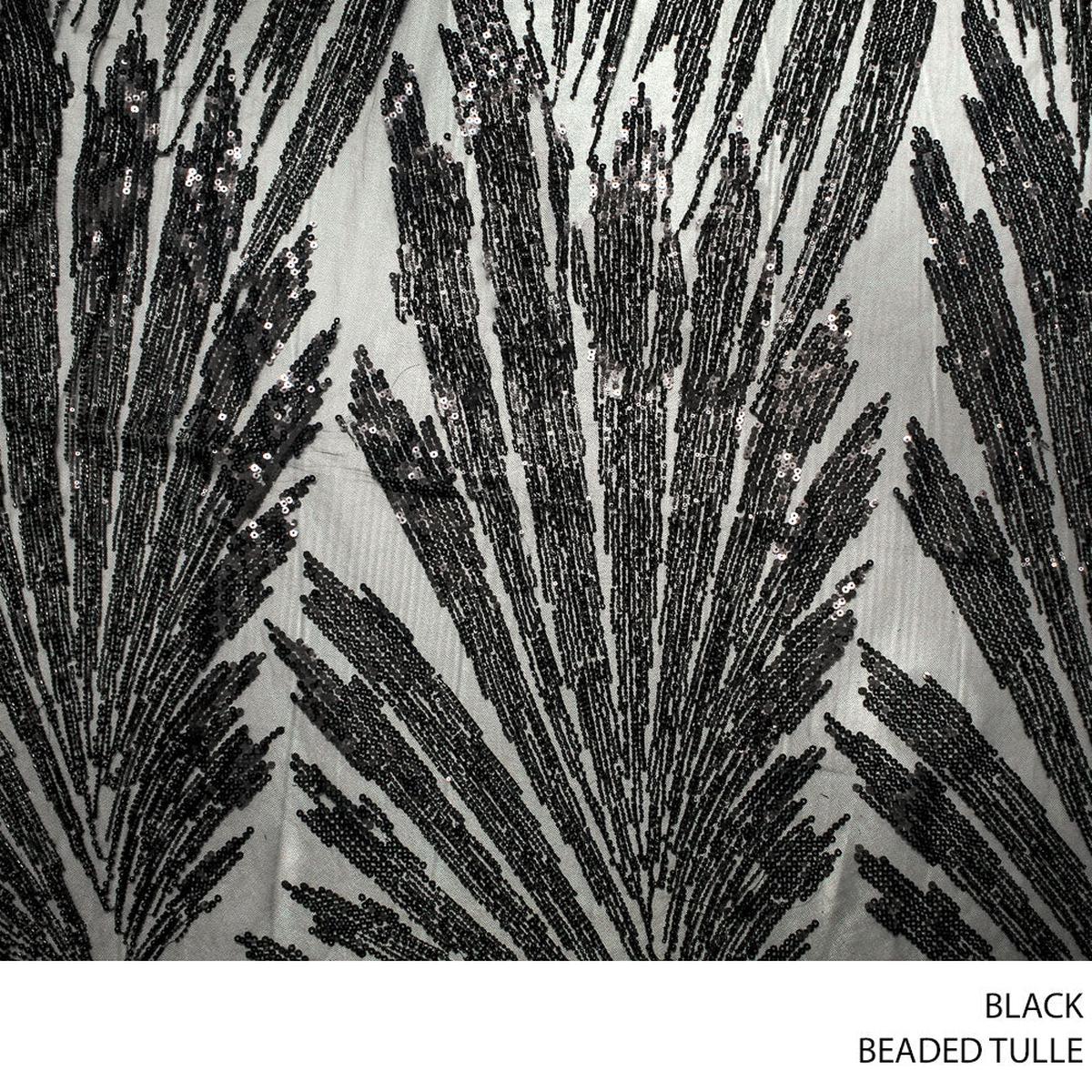 TULLE BEADED BLACK ROLL ROLL 001