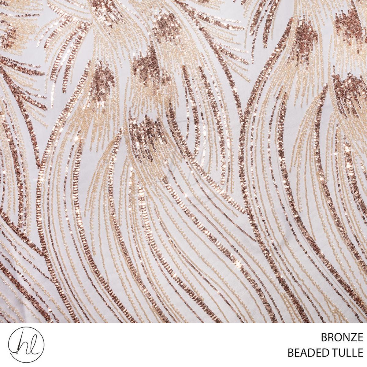 TULLE BEADED D#4 FABRIC 140CM BRONZE ROLL ROLL 001