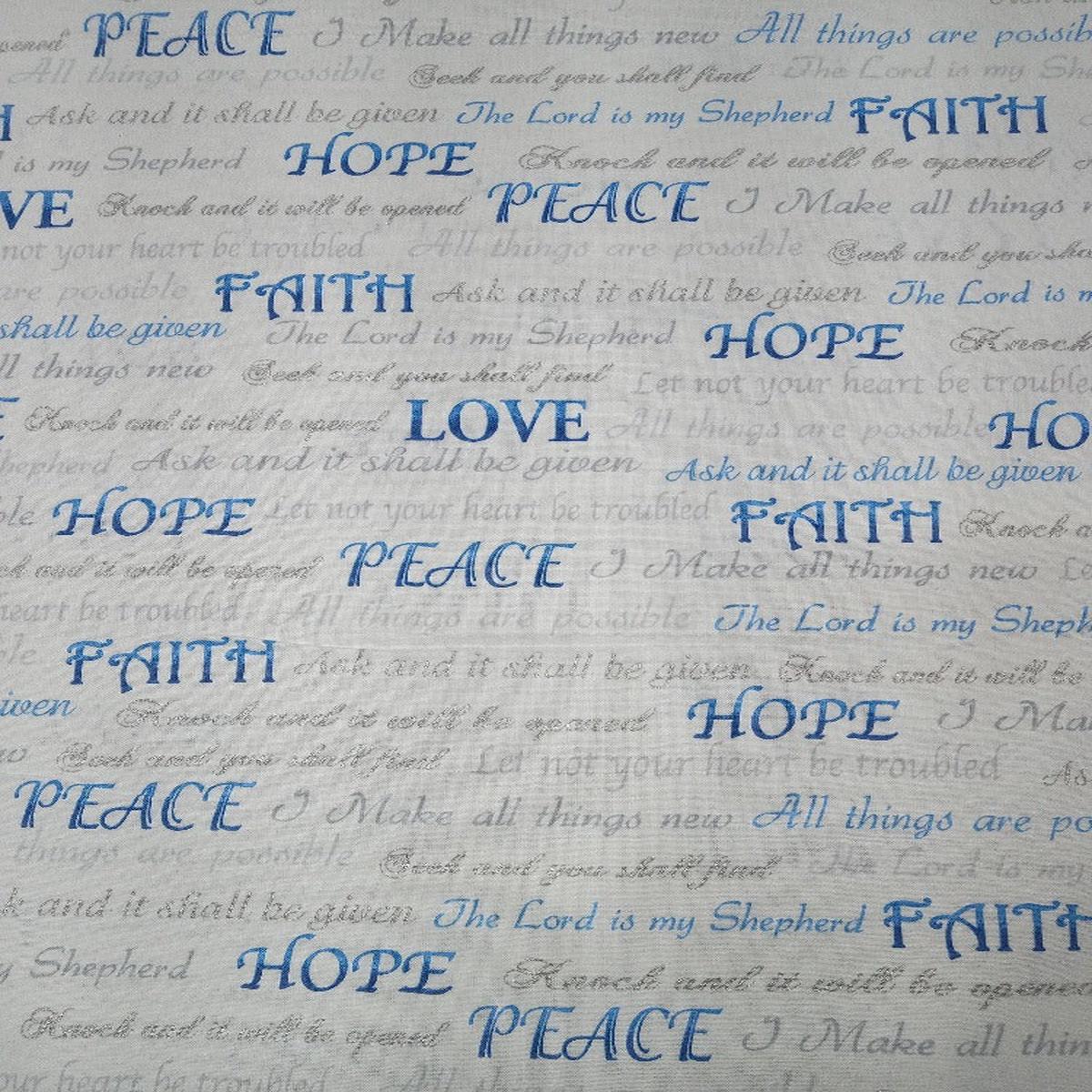 Faith Hope and Love Whistler Studio Glitter Cotton Fabric - Single Bolt