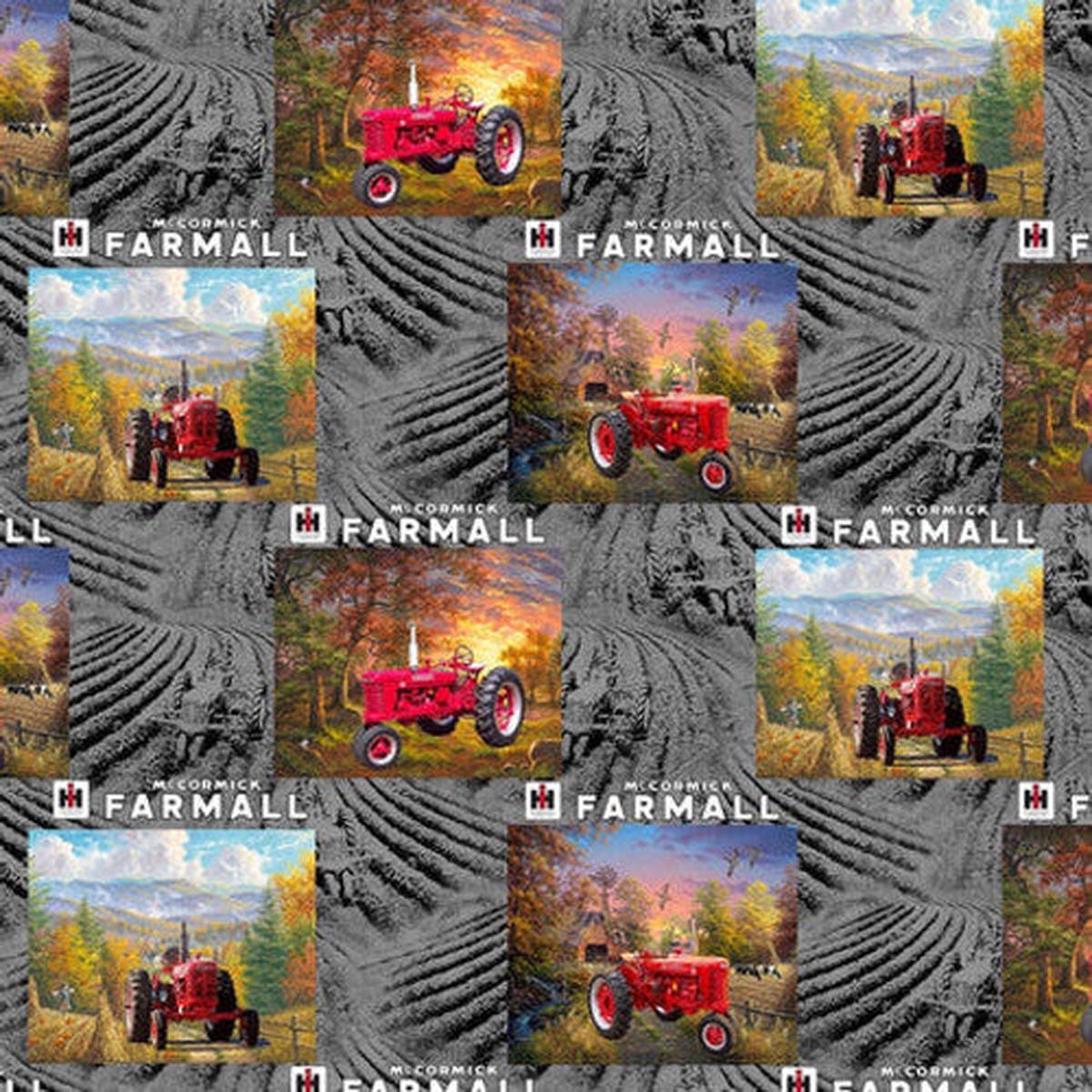 Farmall Patch Gray Cotton Fabric