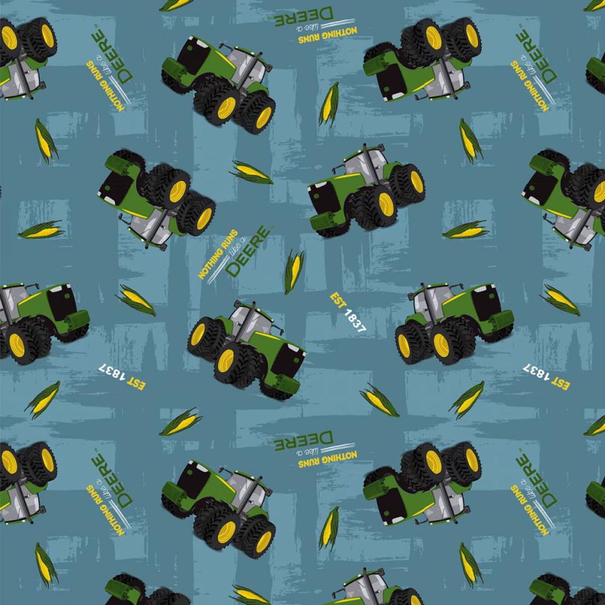 John Deere Slogans Cotton Fabric - 1 yard