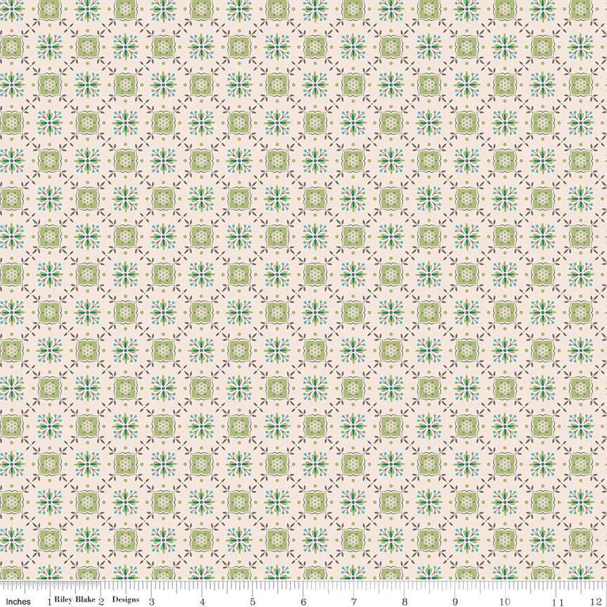 Piece & Plenty Herbs Lettuce Cotton Fabric - 1 Yard