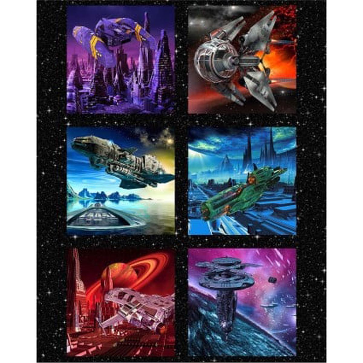 SCI-FI Multi Cotton Panel Fabric - 1 yard