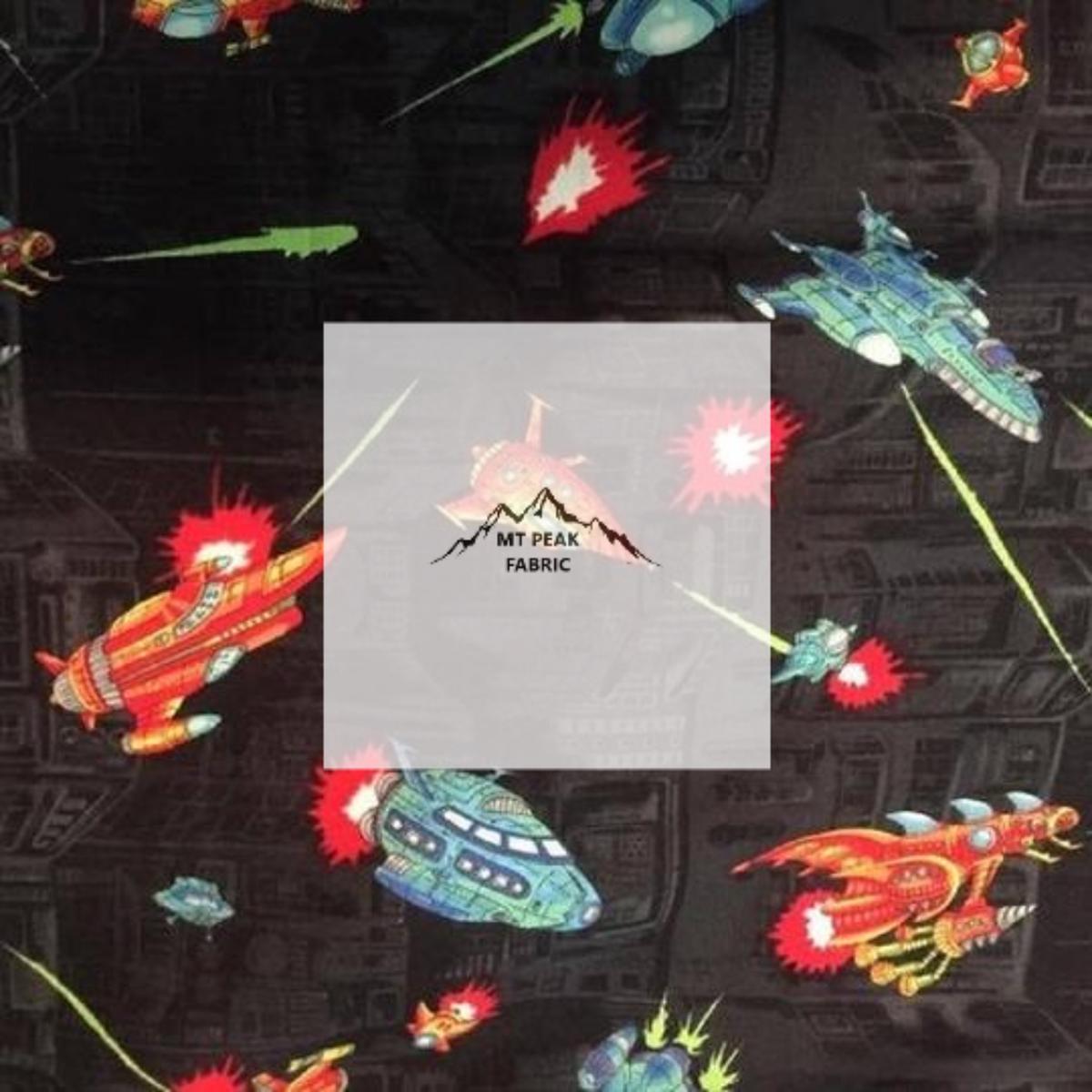 Spaceships Cotton Fabric