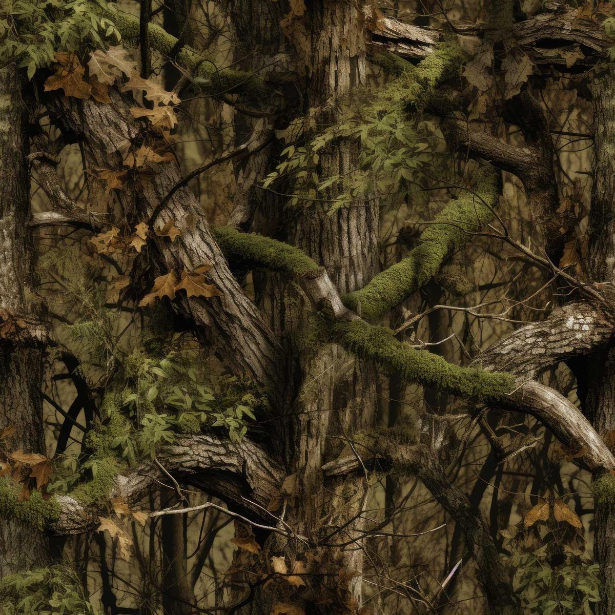 Stealthy Timber Cotton Fabric