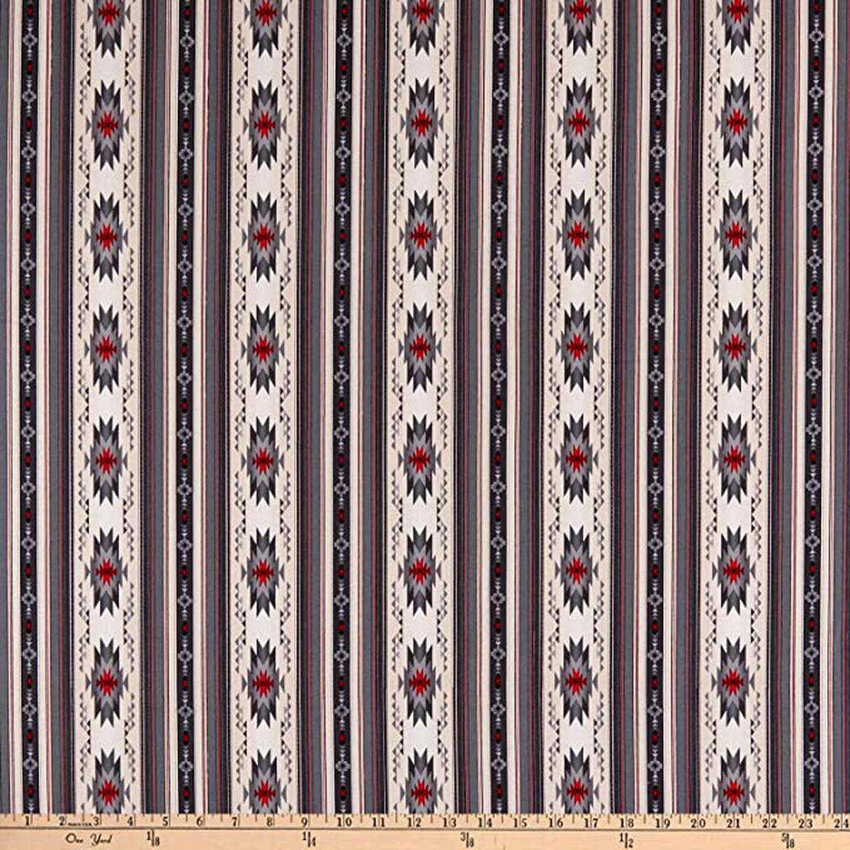 Tucson Small Stripe Gray Cotton Fabric