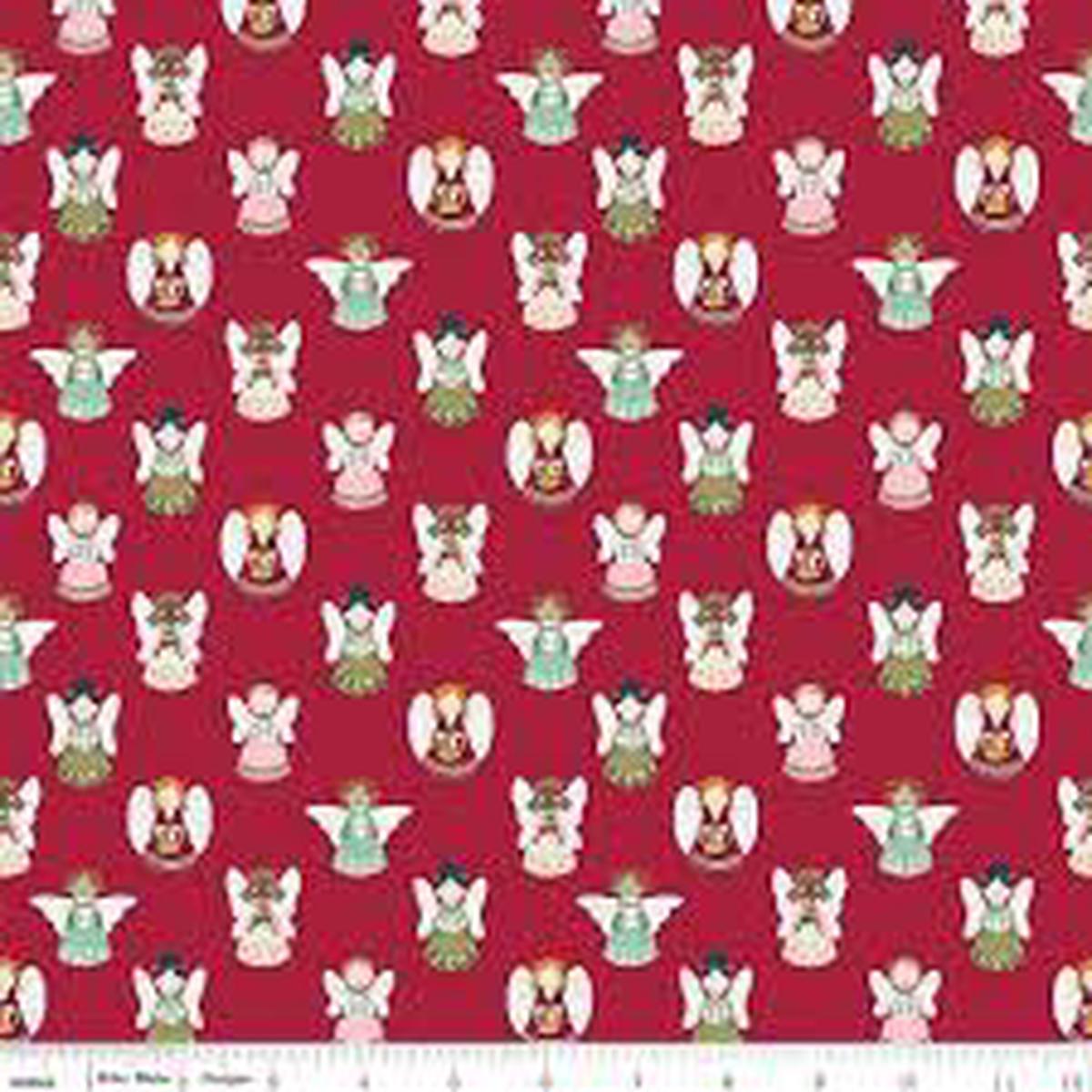 Christmas Village Angels Cotton Fabric