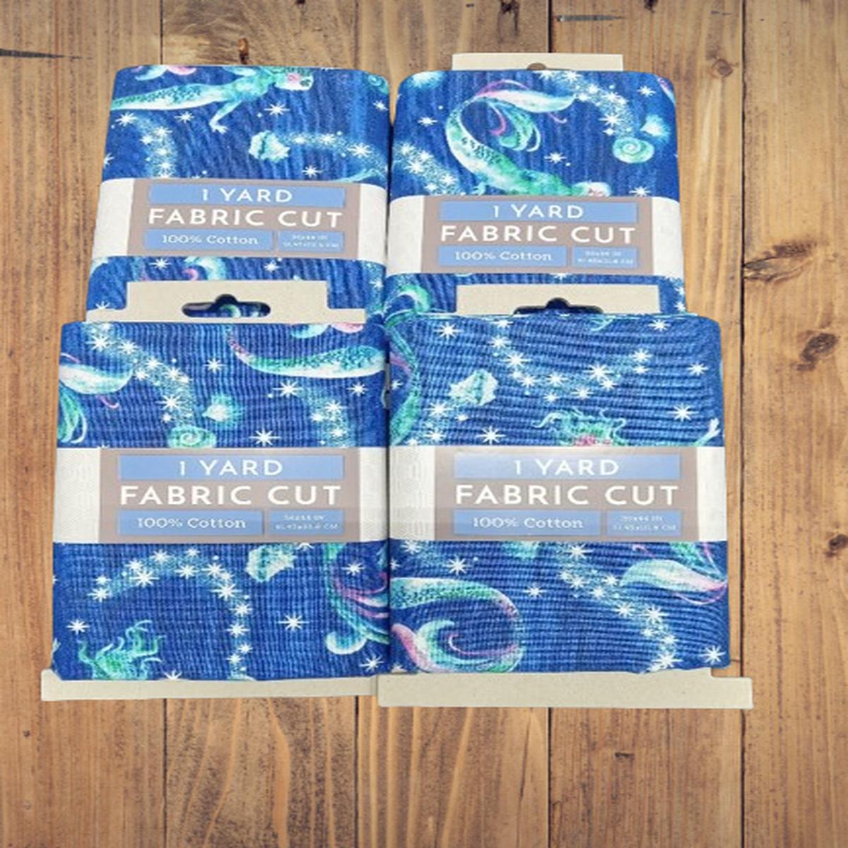 Mermaid Cotton - 1 Yard Precut Pack of 4 - Pack of 4