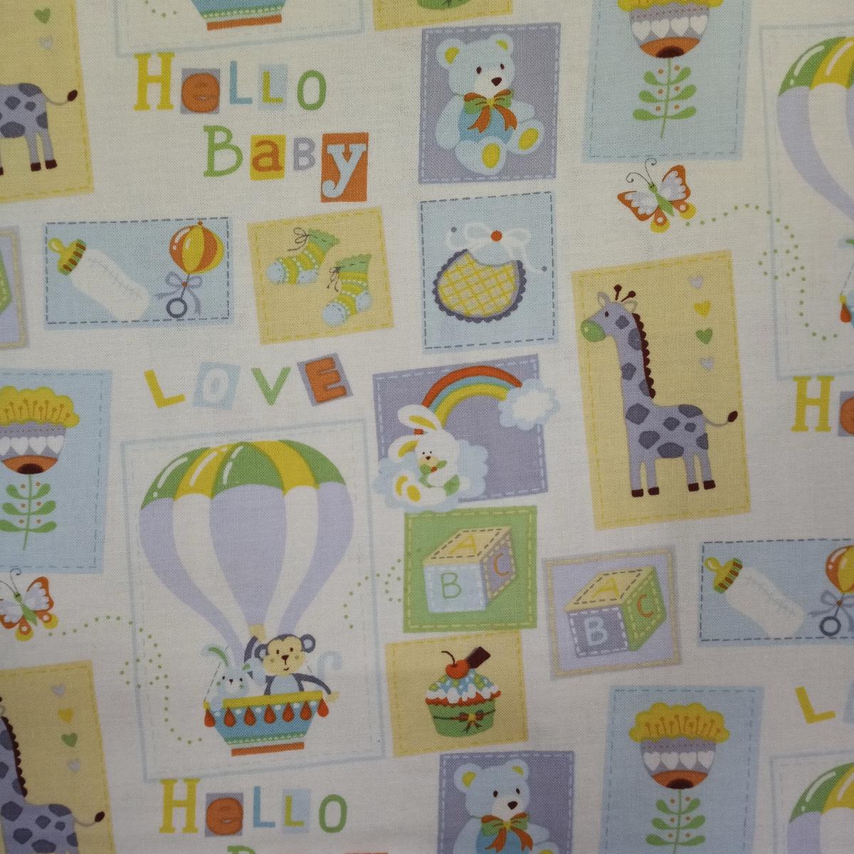 Nursery Hello Baby Cotton Fabric