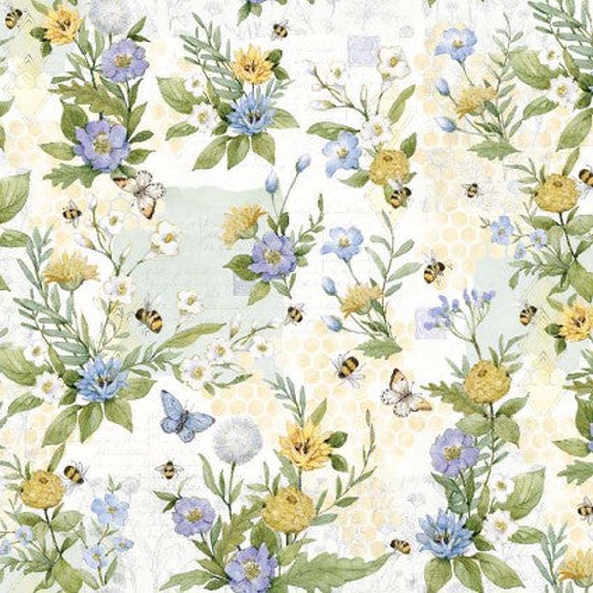 SW Sweet As Can Bee Floral Multi Cotton Fabric - 1 yard