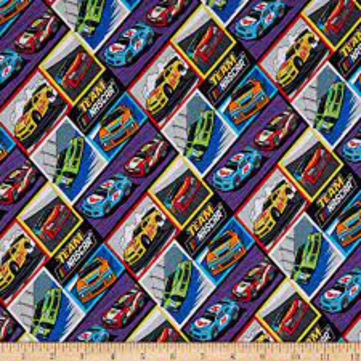 TEAM NASCAR Blocks Cotton Fabric - Single Bolt