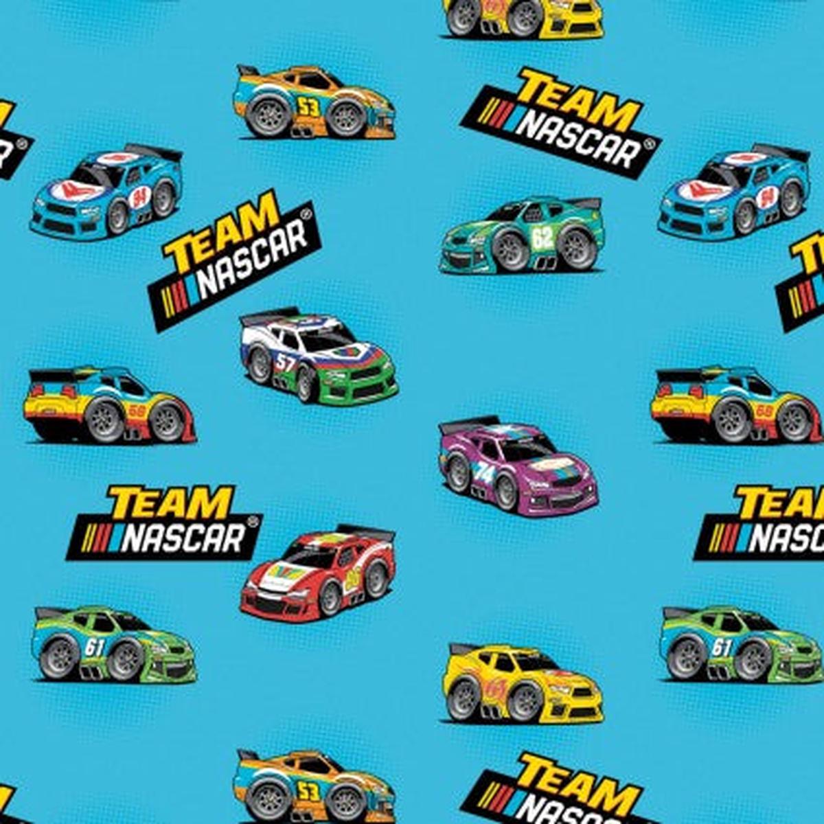 Team Nascar-Nascar Team Mini Cars Cotton Fabric - 1 yard