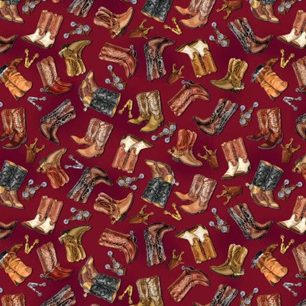 Yellowstone Cowboy Boots Cotton Fabric - 1 yard