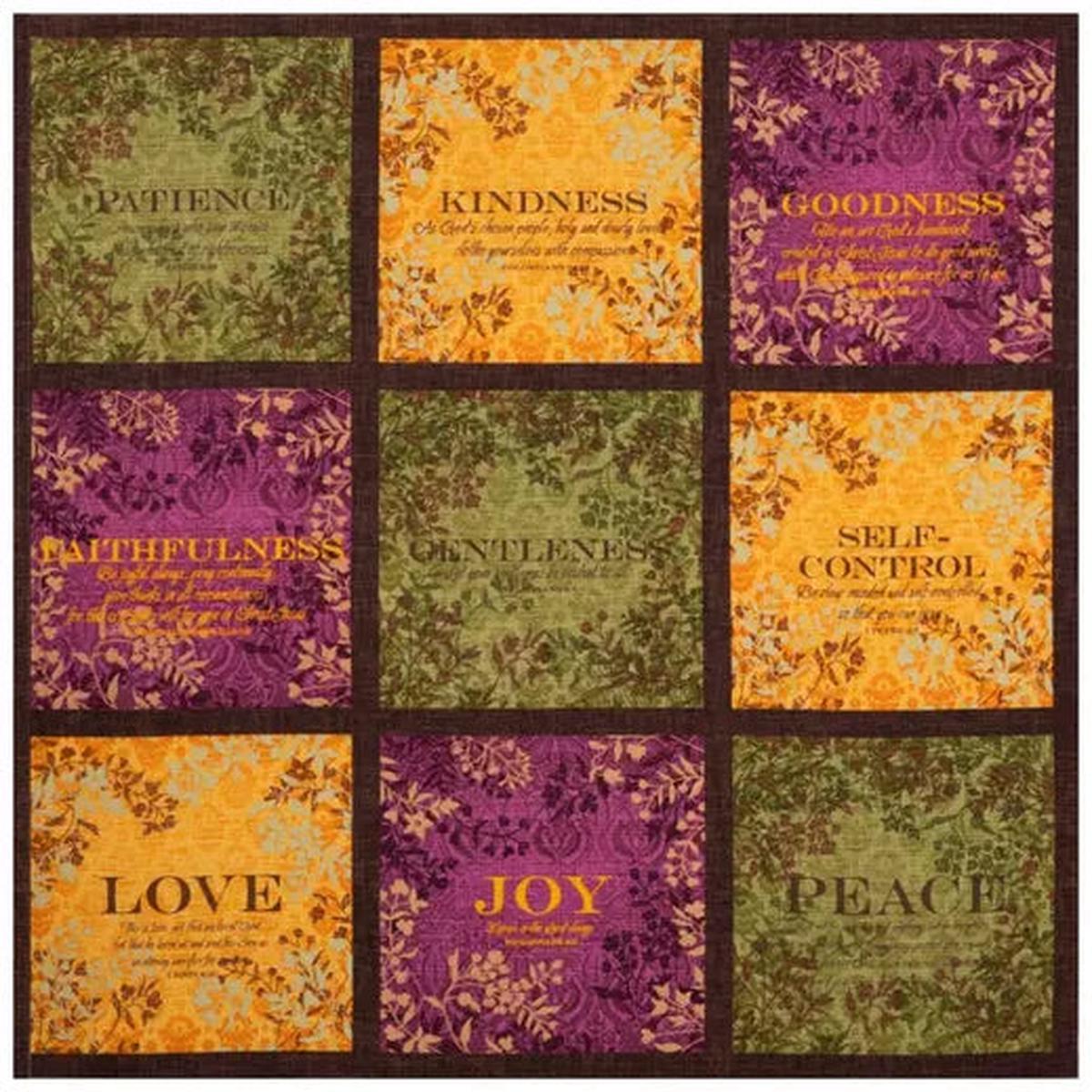 Fruit Of The Spirit Panel Cotton Calico Fabric - 44