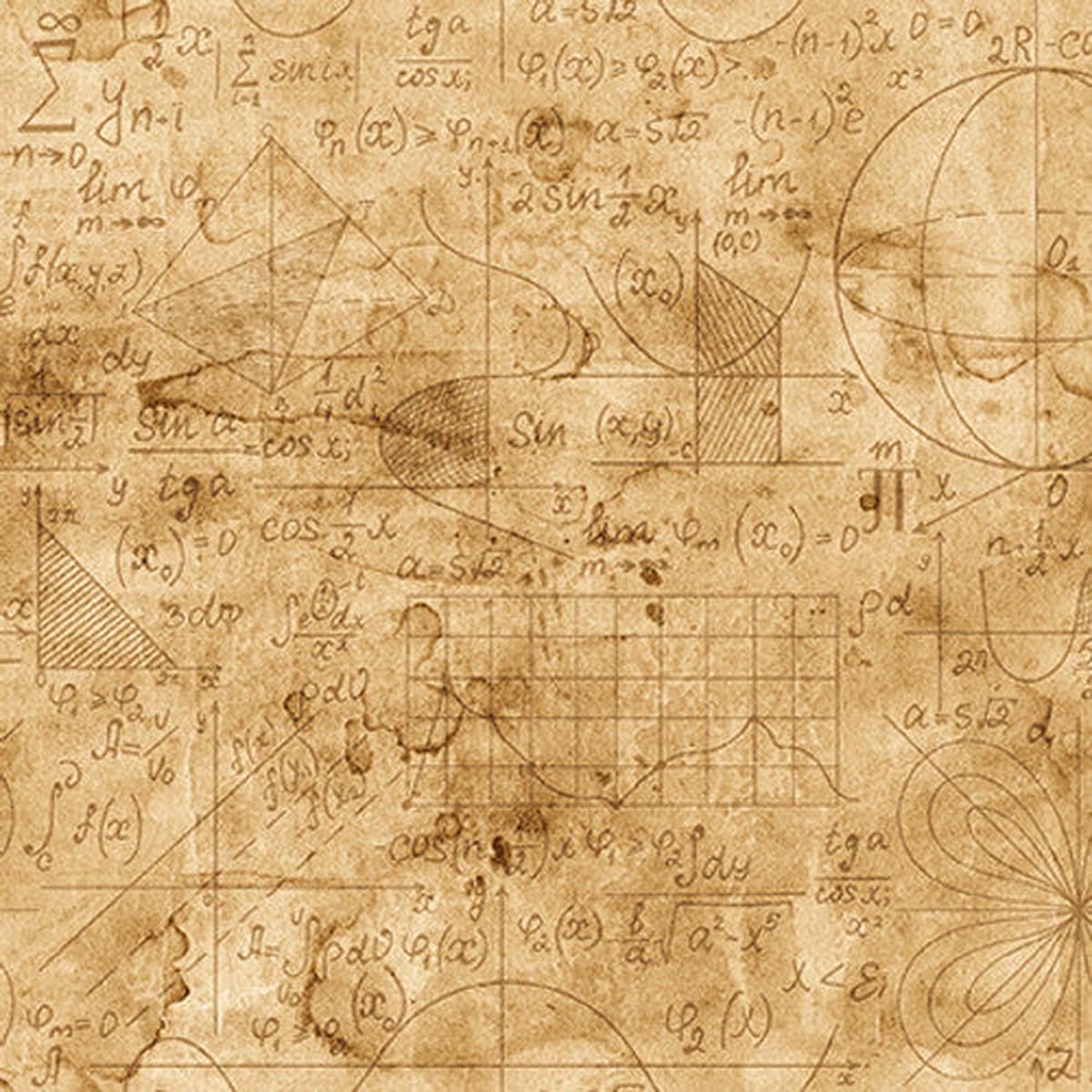 Full Steam Ahead Digital Equations Cotton Fabric - 1 yard