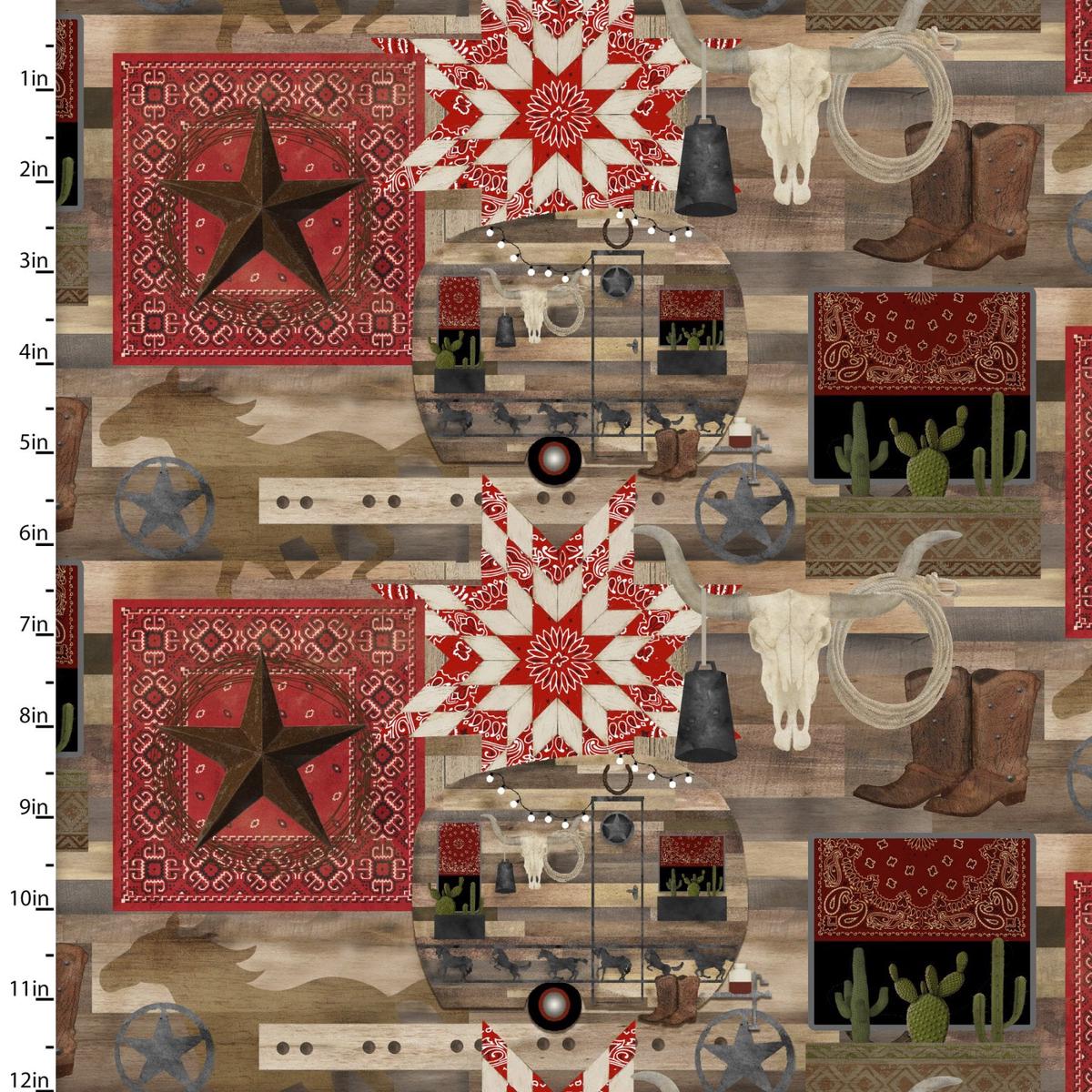 Hold Your Horses Patch Multi Cotton Fabric