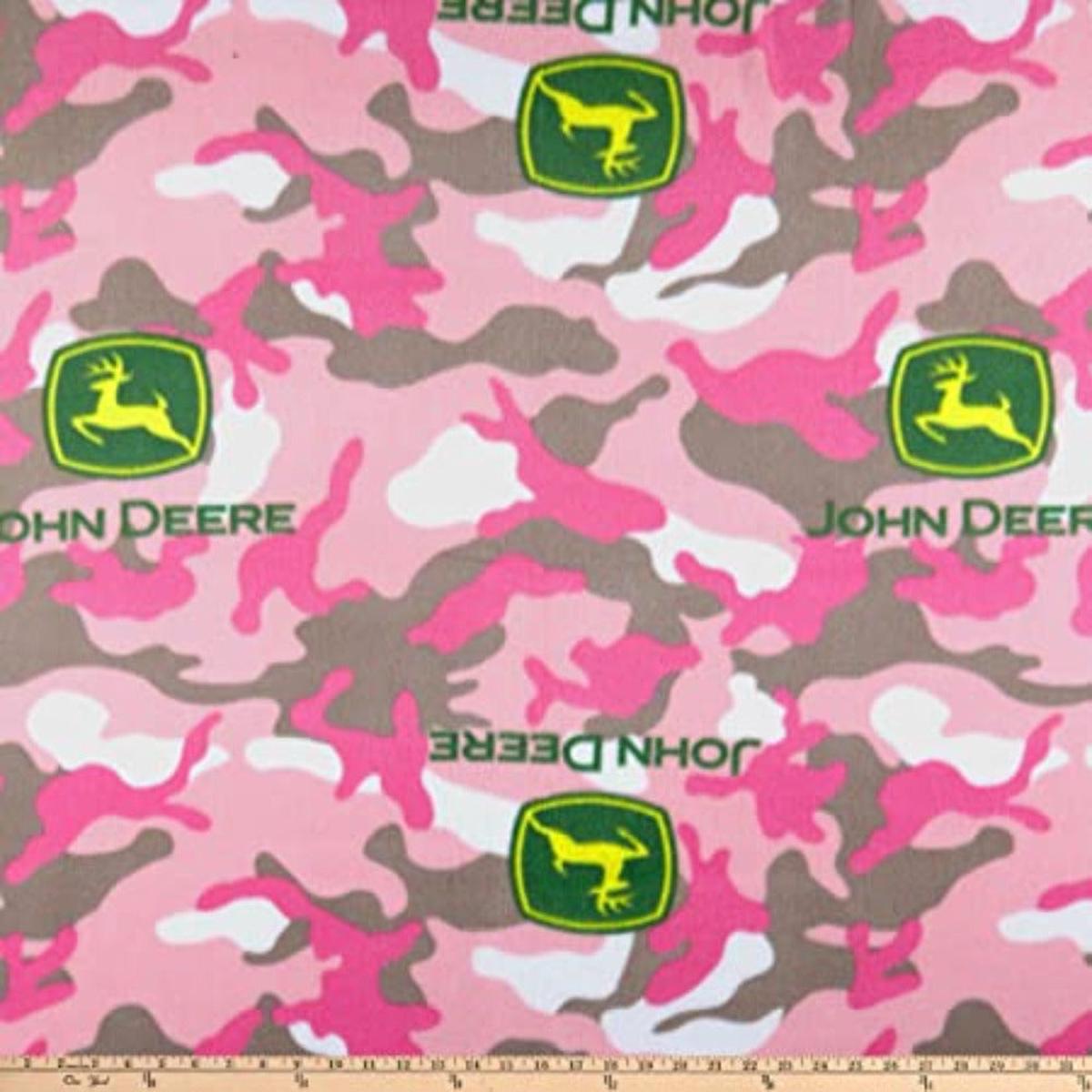 John Deere Camo Pink Cotton Fabric - 1 yard