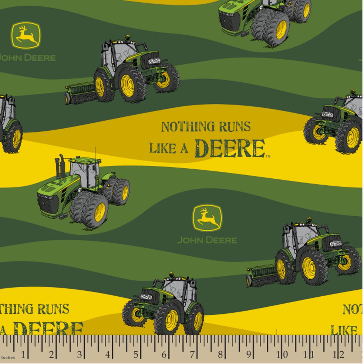 John Deere Nothing Runs Like a Deere Cotton Fabric - 1 yard