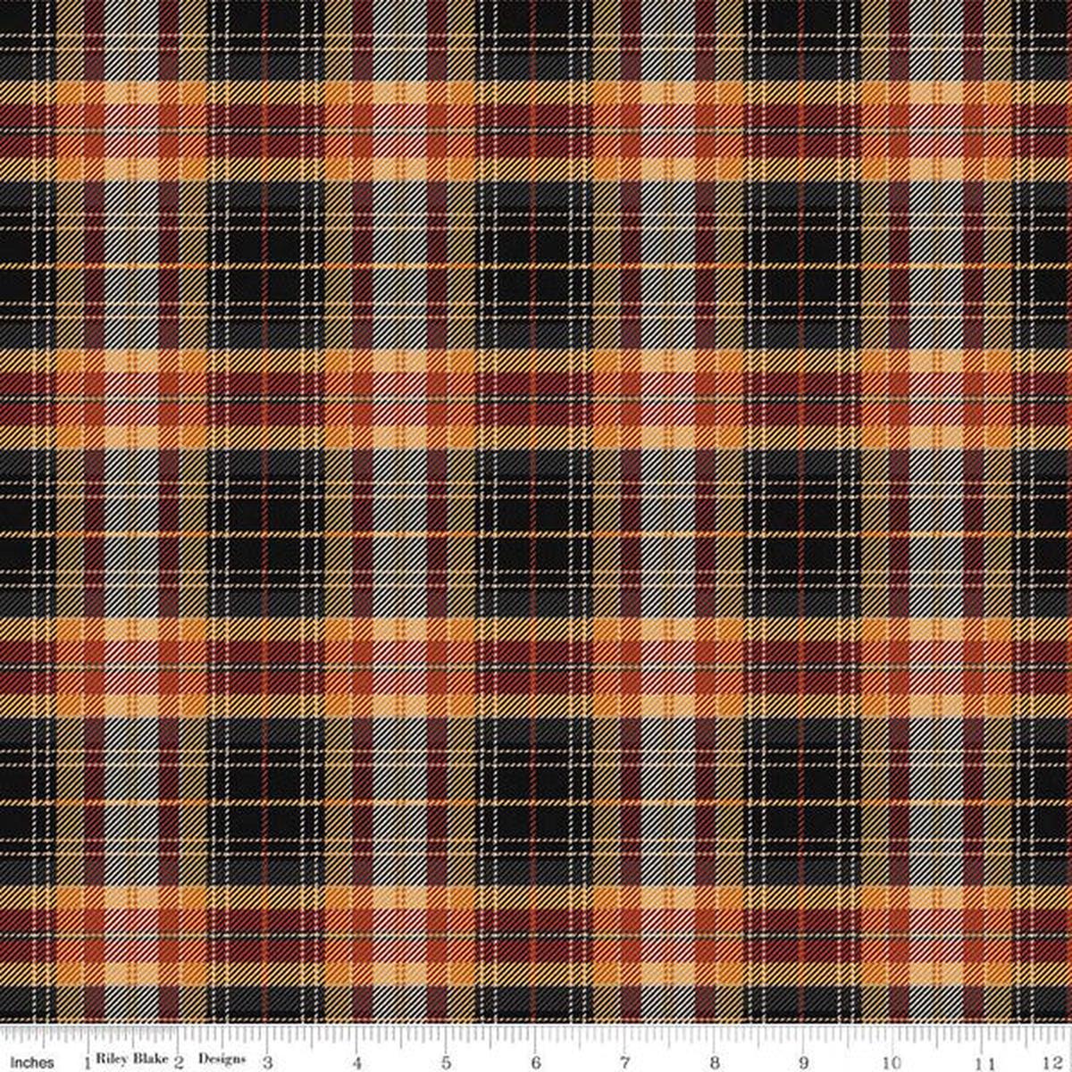 John Wayne Courage Plaid Charcoal Cotton Fabric