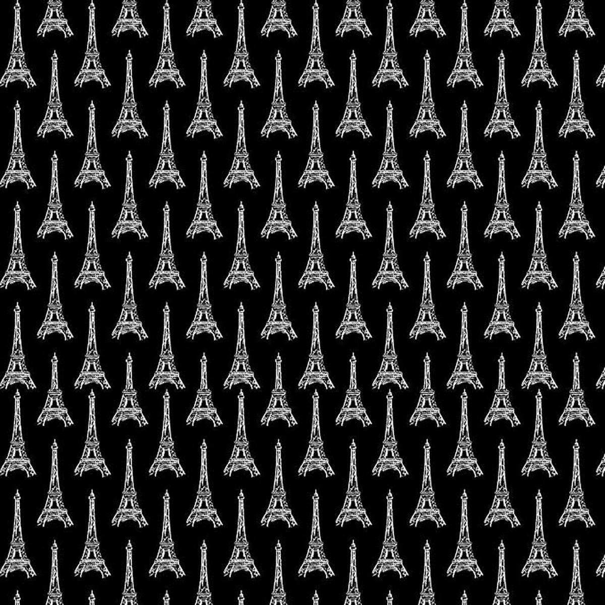 Paris Black Cotton Fabric