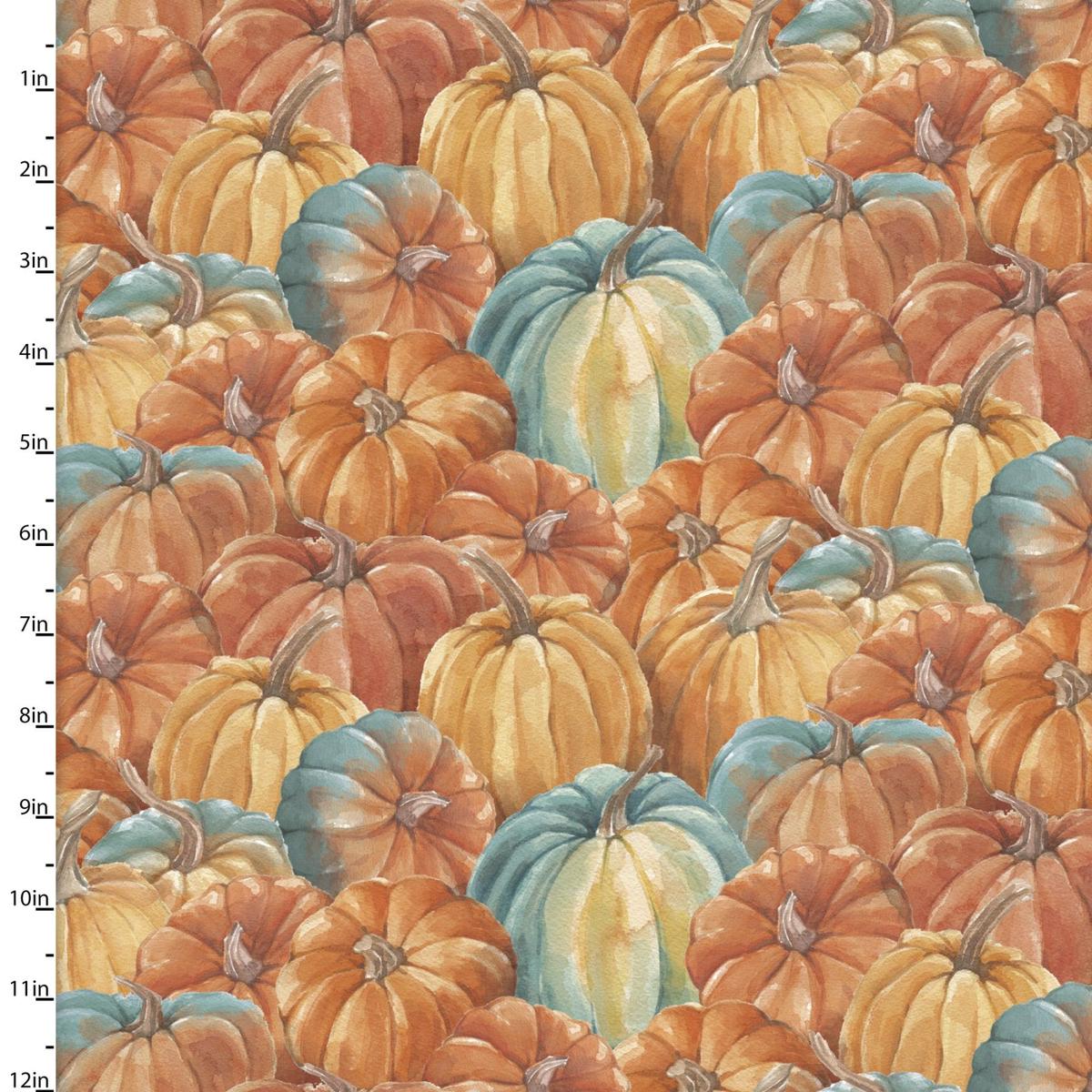 Pumpkin Please Gourd Gather Orange Cotton Fabric - 1 yard