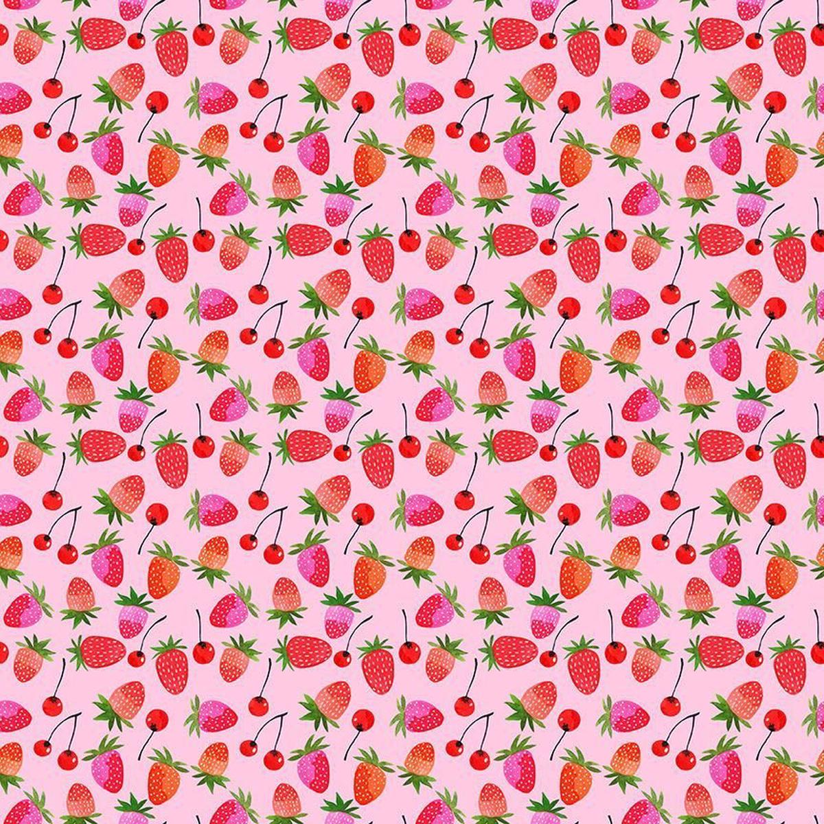 Sidestroke Boogie Peony Berries Cotton Fabric