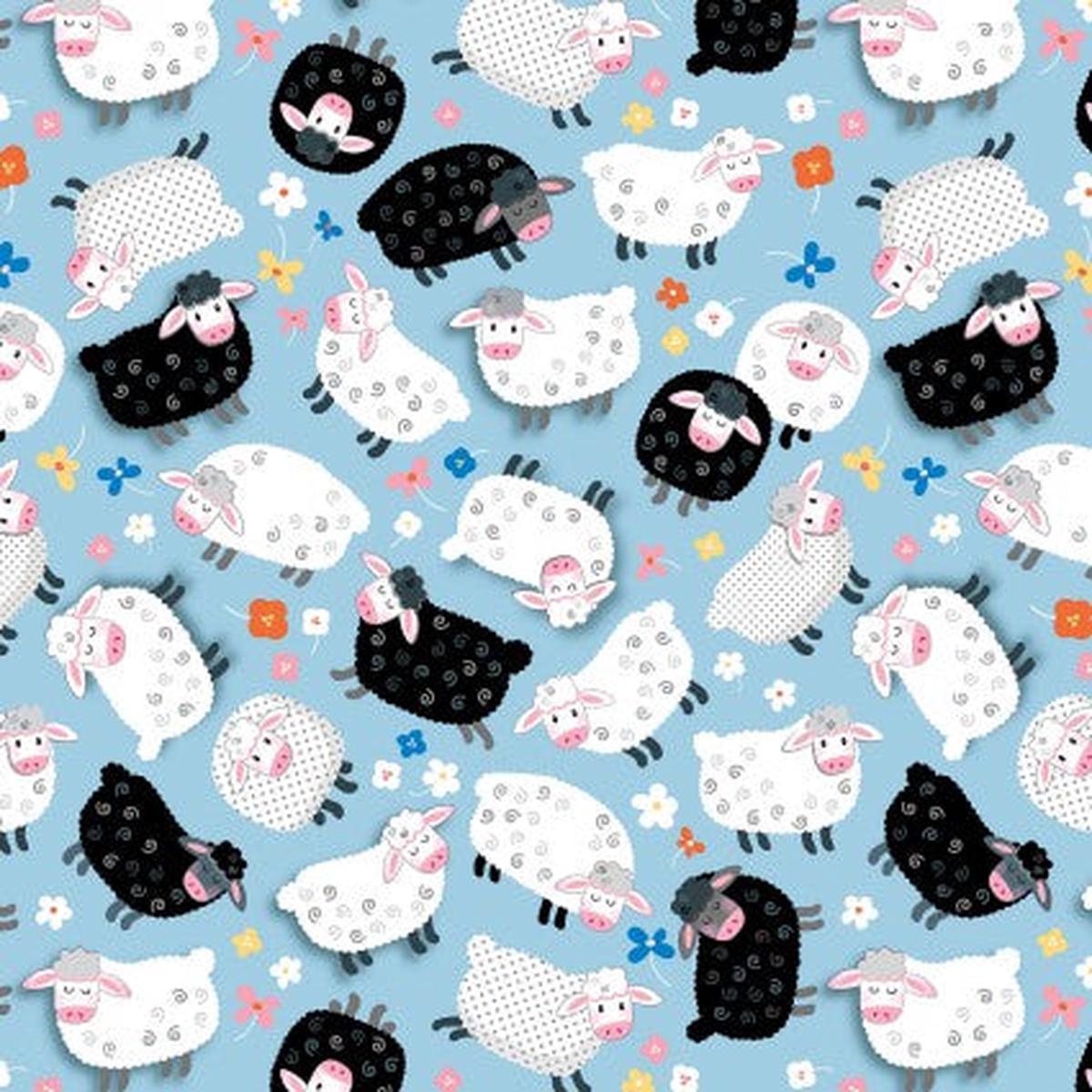 Barnyard Rules Always Be Ewe Cotton Fabric - 1 yard