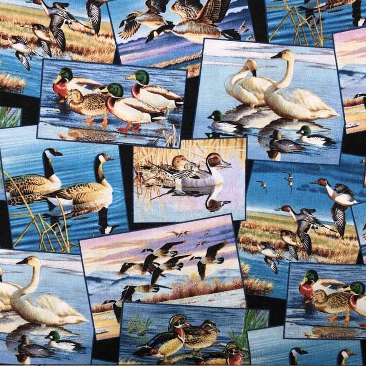 Birds Waterfowl Cotton Fabric