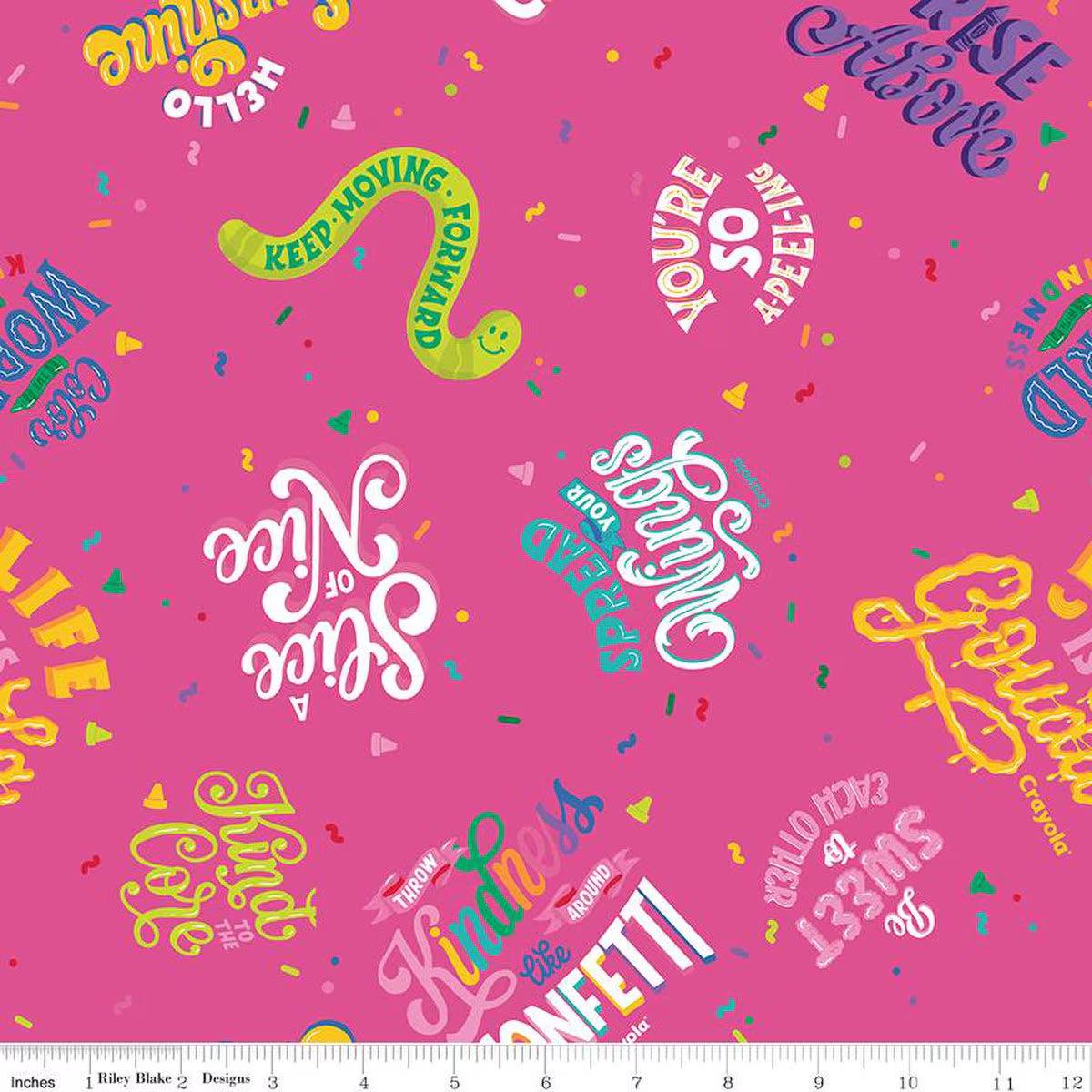 Colors of Kindness Main Hot Pink Cotton Fabric